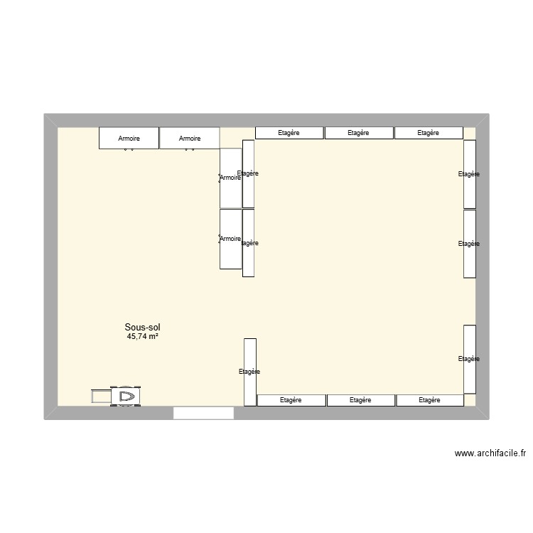 zone de stockage JG21. Plan de 1 pièce et 46 m2