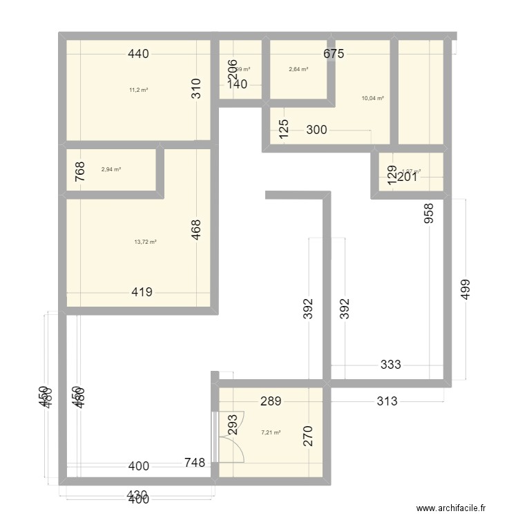 Plan nouvelle maison. Plan de 8 pièces et 52 m2