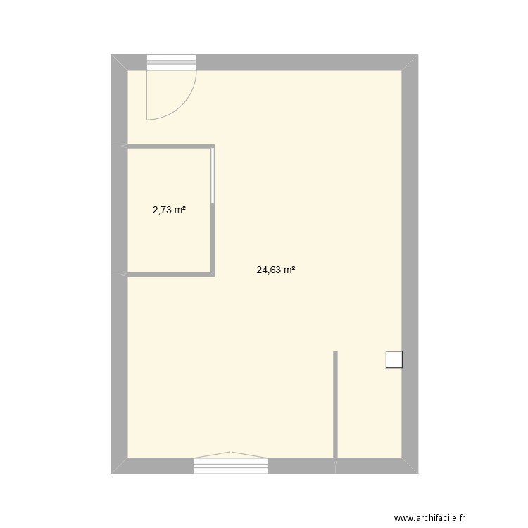 projet alger. Plan de 2 pièces et 27 m2