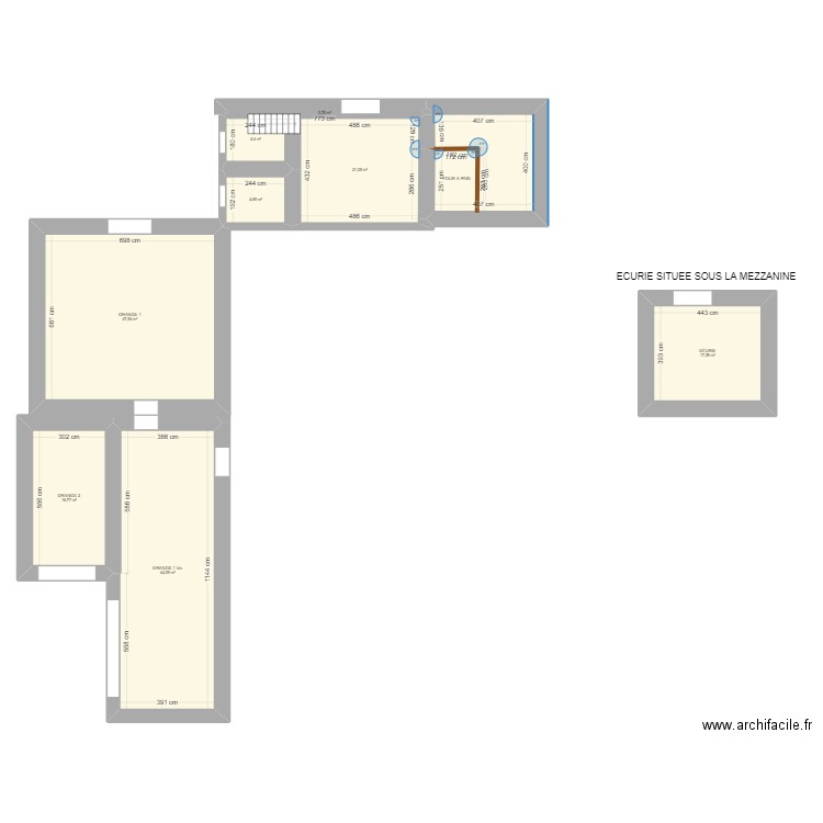 GRANGES CHAUDEFONDS. Plan de 9 pièces et 173 m2