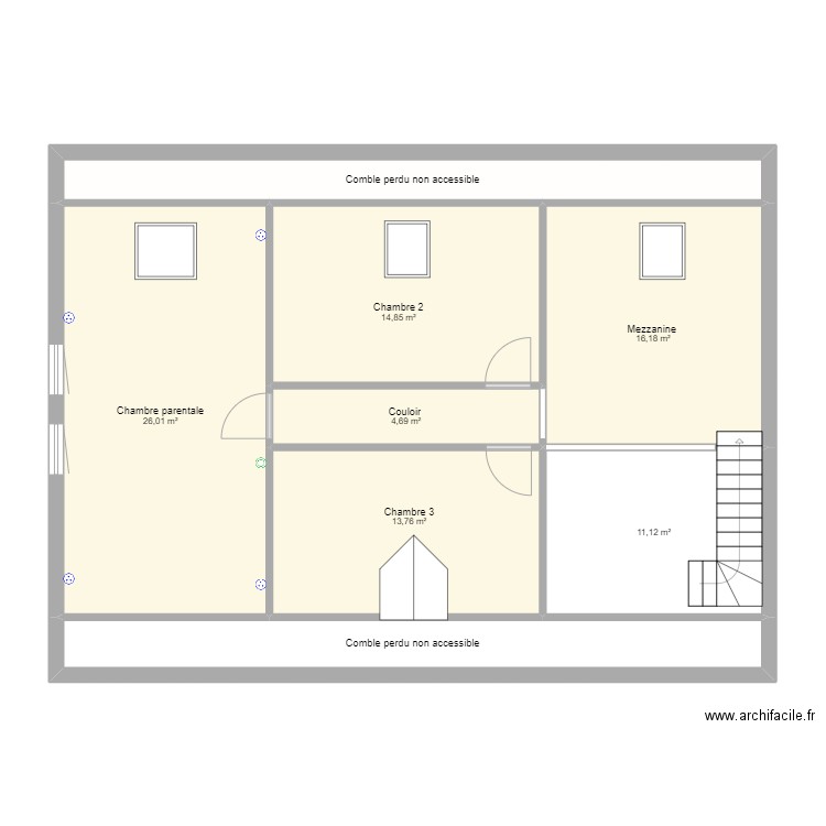 plan delmare. Plan de 8 pièces et 106 m2