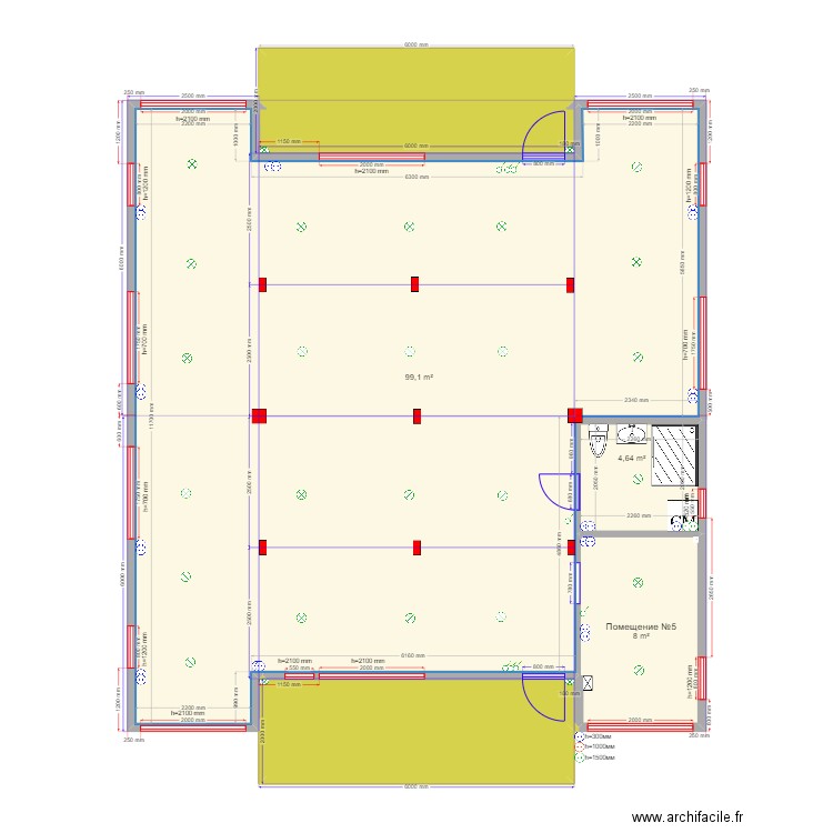 60 1 Островищи спортзал эл. Plan de 5 pièces et 133 m2