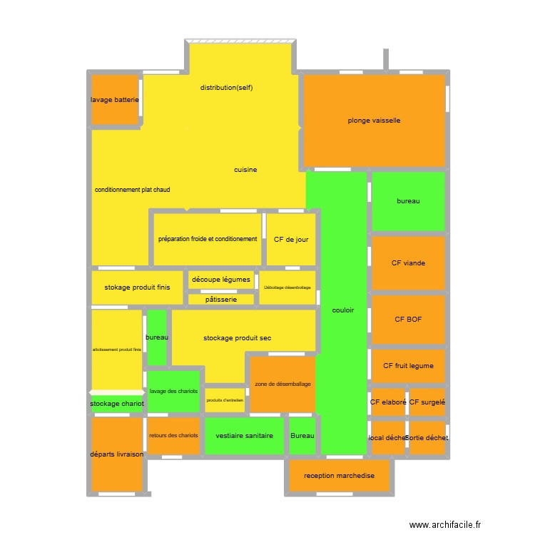 plan resto Co 2. Plan de 32 pièces et 77 m2