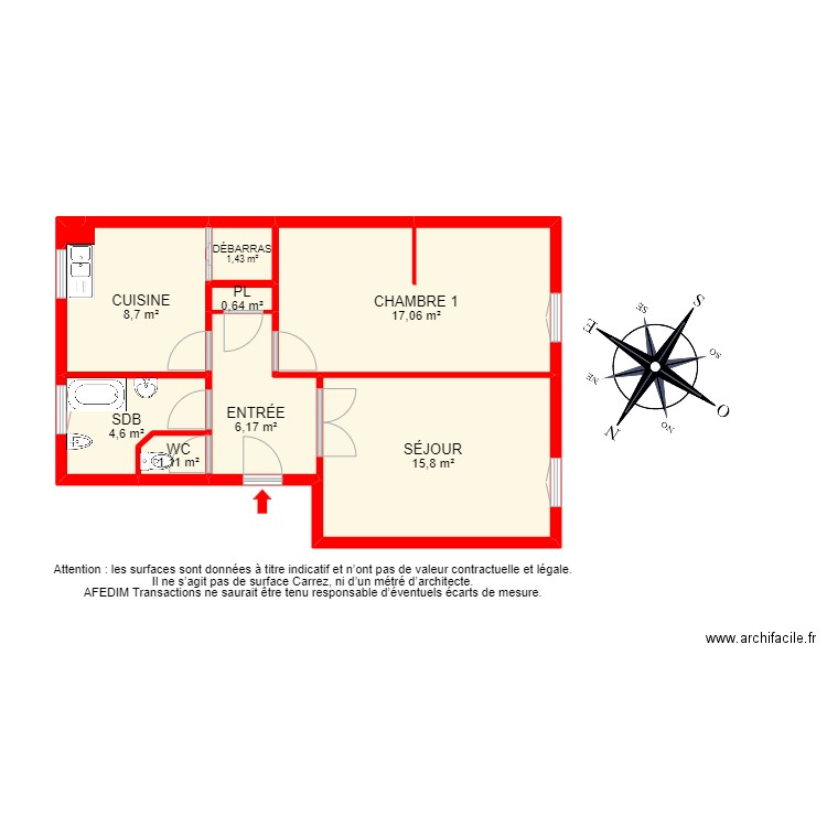 BI 21406 - . Plan de 11 pièces et 70 m2