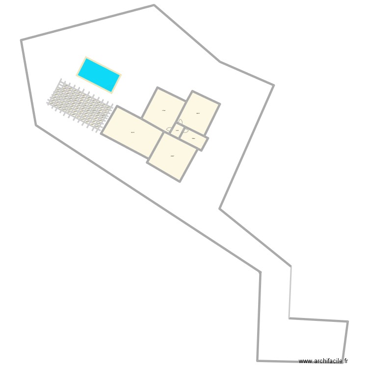 Tanaunella. Plan de 92 pièces et 247 m2