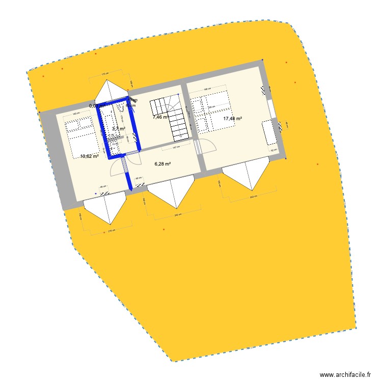 PRIEUX intérieur 1ER 1. Plan de 6 pièces et 46 m2