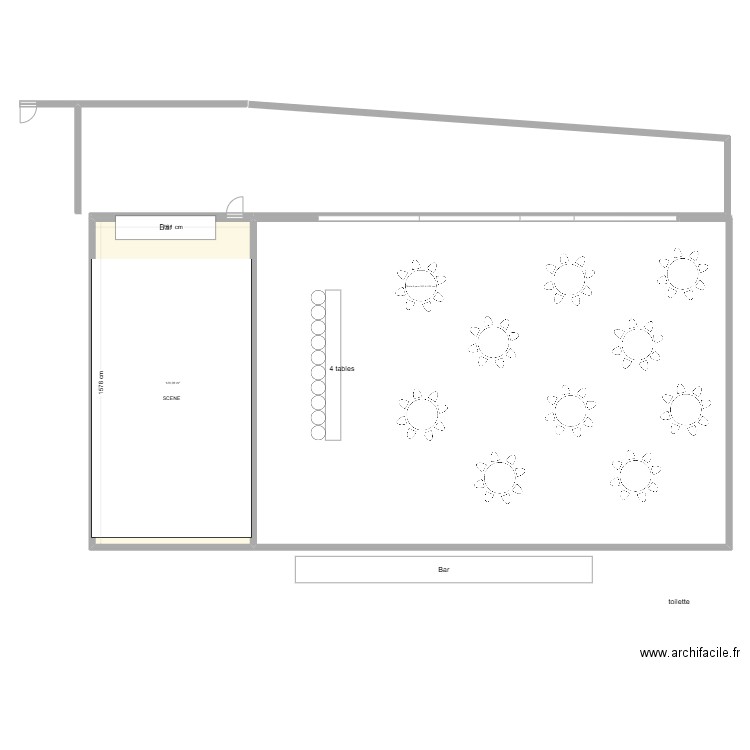 plan salle. Plan de 1 pièce et 120 m2