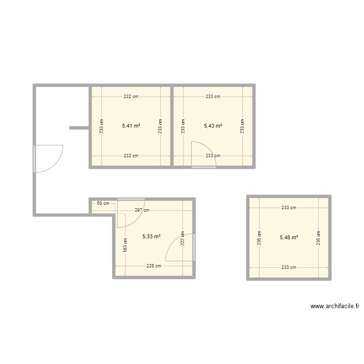 Felix. Plan de 4 pièces et 22 m2