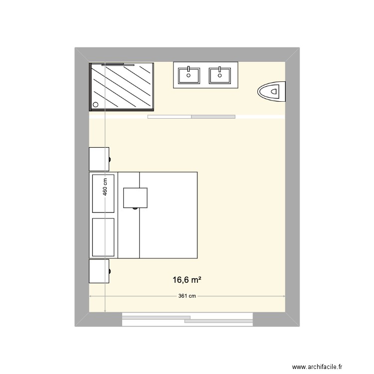 cabanon 2. Plan de 1 pièce et 17 m2