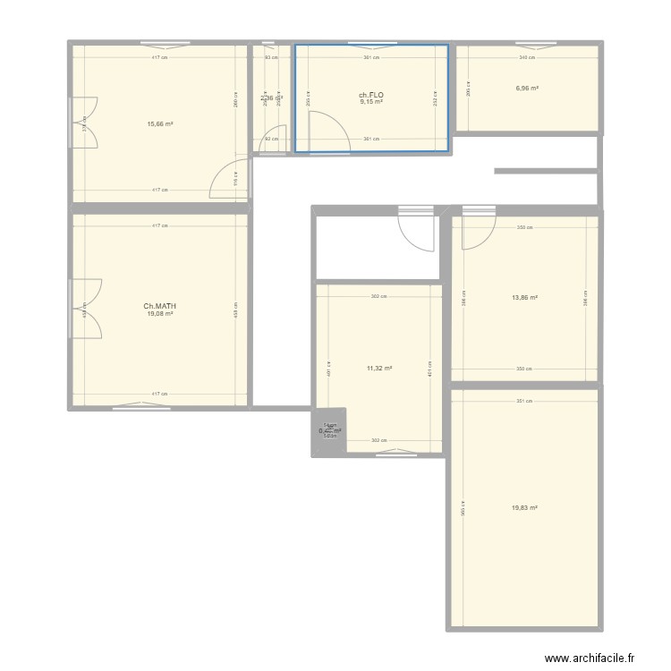 vigny. Plan de 9 pièces et 99 m2