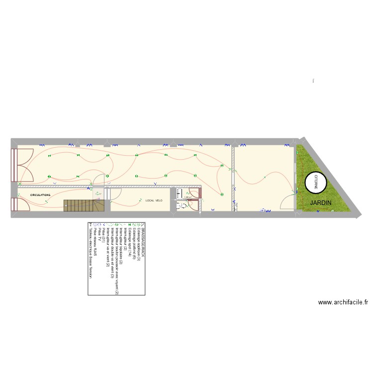 RDC F.CHELEA. Plan de 3 pièces et 88 m2