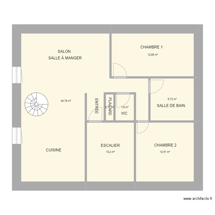 Appartement Jobin 3ème. Plan de 7 pièces et 90 m2