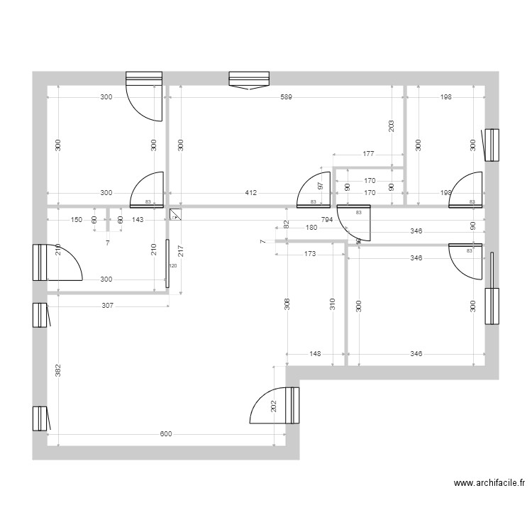 SCI APACL Cloisons. Plan de 7 pièces et 87 m2