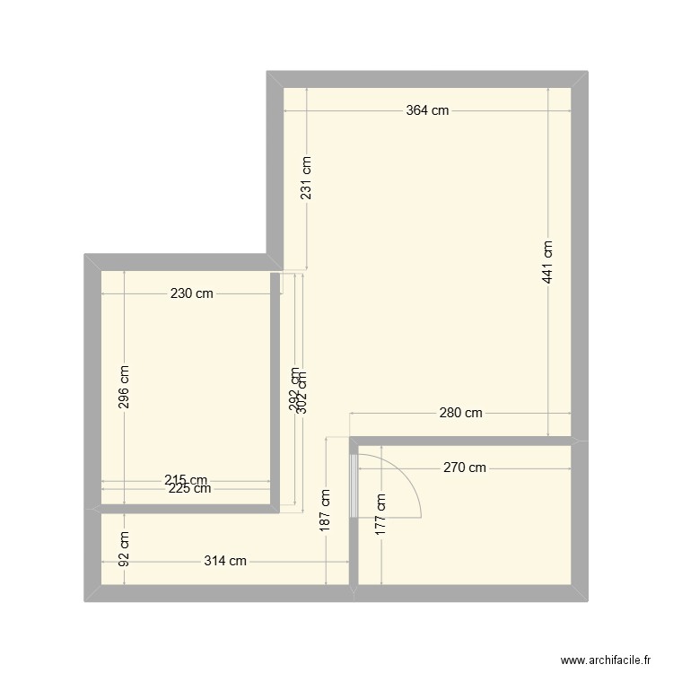 apt 4 niveau2. Plan de 2 pièces et 31 m2