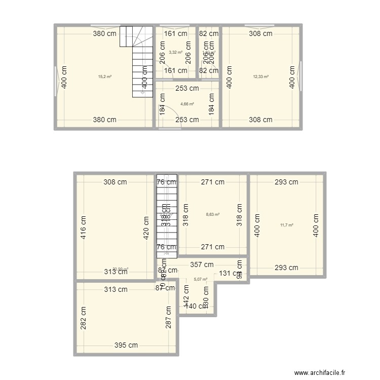 appart RDC. Plan de 10 pièces et 89 m2