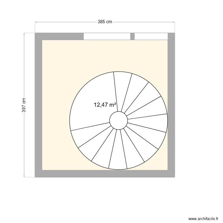 Escalier colimaçon - B. Plan de 1 pièce et 12 m2