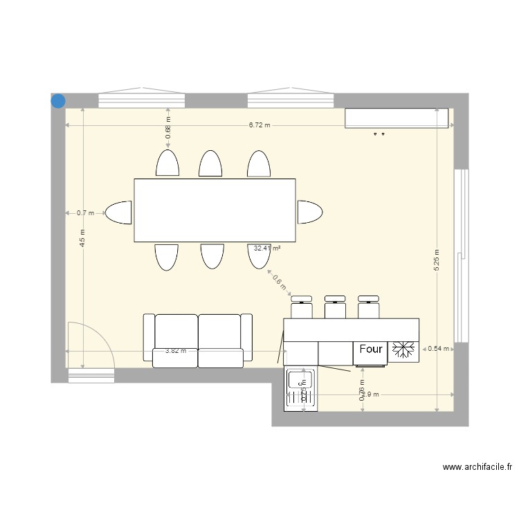 Showroom 1. Plan de 1 pièce et 32 m2