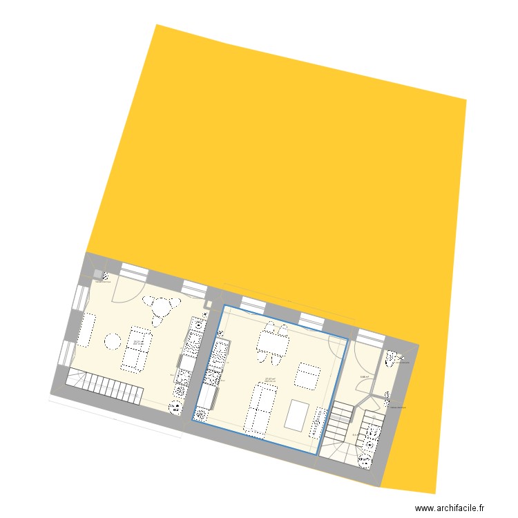 Maison paroissiale 3.0 RDC. Plan de 9 pièces et 192 m2