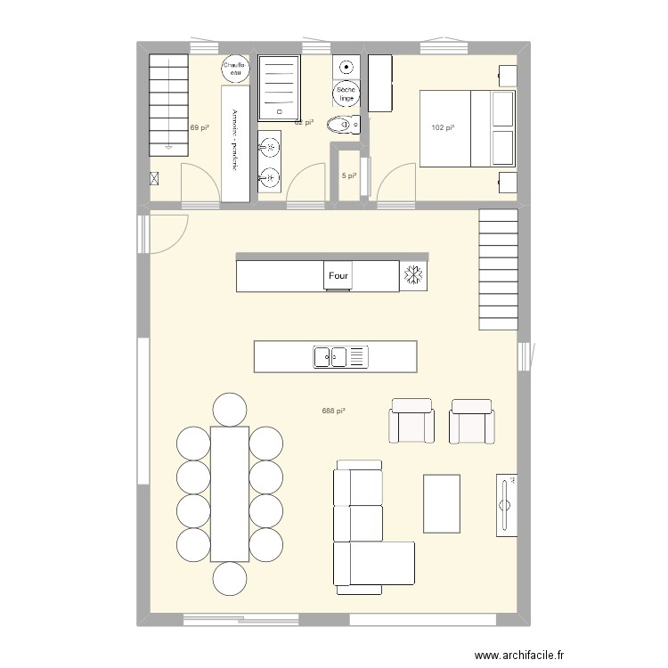 Maison. Plan de 5 pièces et 86 m2