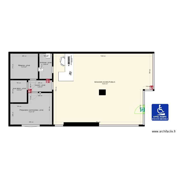 local SCI. Plan de 6 pièces et 109 m2