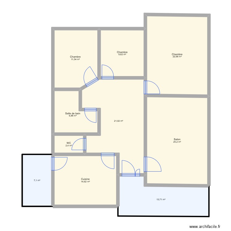 Maison. Plan de 10 pièces et 135 m2