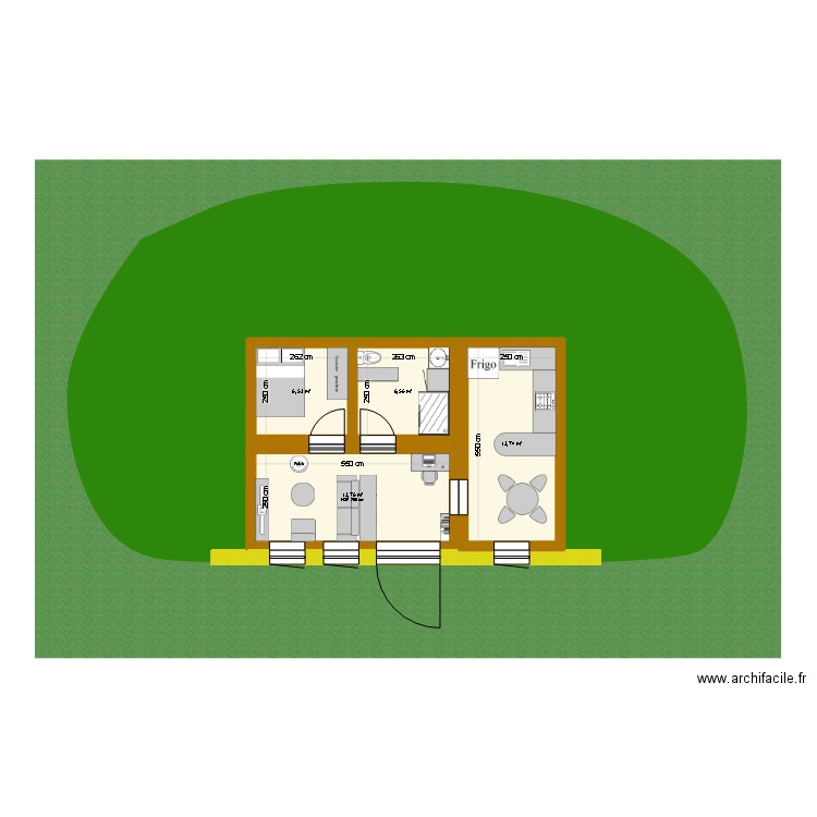 Tiny Hobbit. Plan de 4 pièces et 41 m2