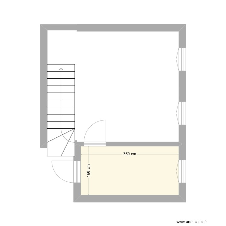 apt 4 1e rniveau. Plan de 1 pièce et 6 m2