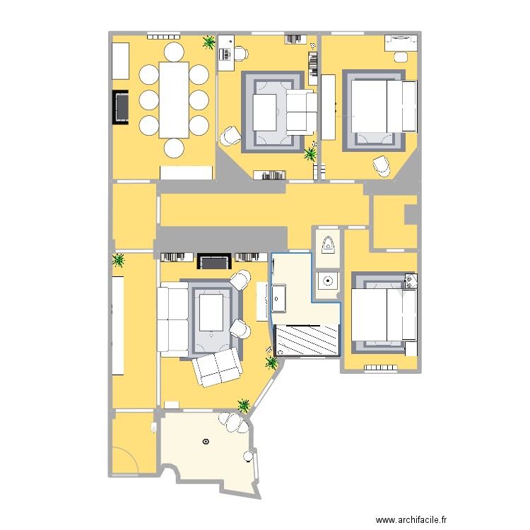 43Nollet - Meubles. Plan de 20 pièces et 100 m2