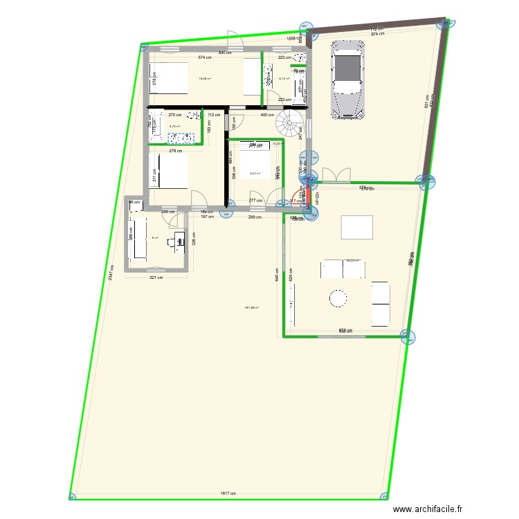 projet plan 5. Plan de 8 pièces et 357 m2