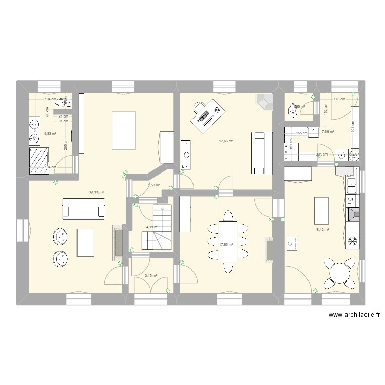 Poiseul Phase 3. Plan de 20 pièces et 297 m2