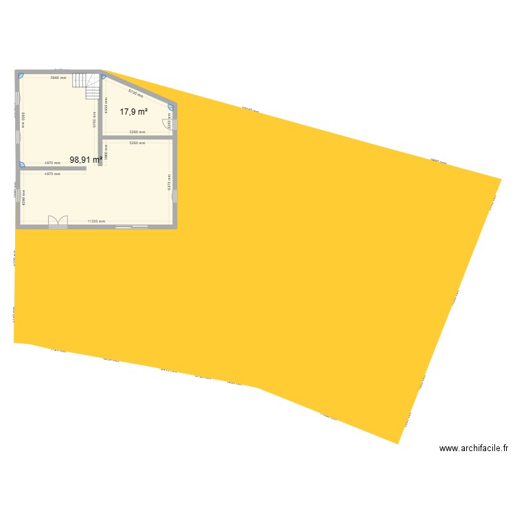 VANNIER. Plan de 3 pièces et 156 m2