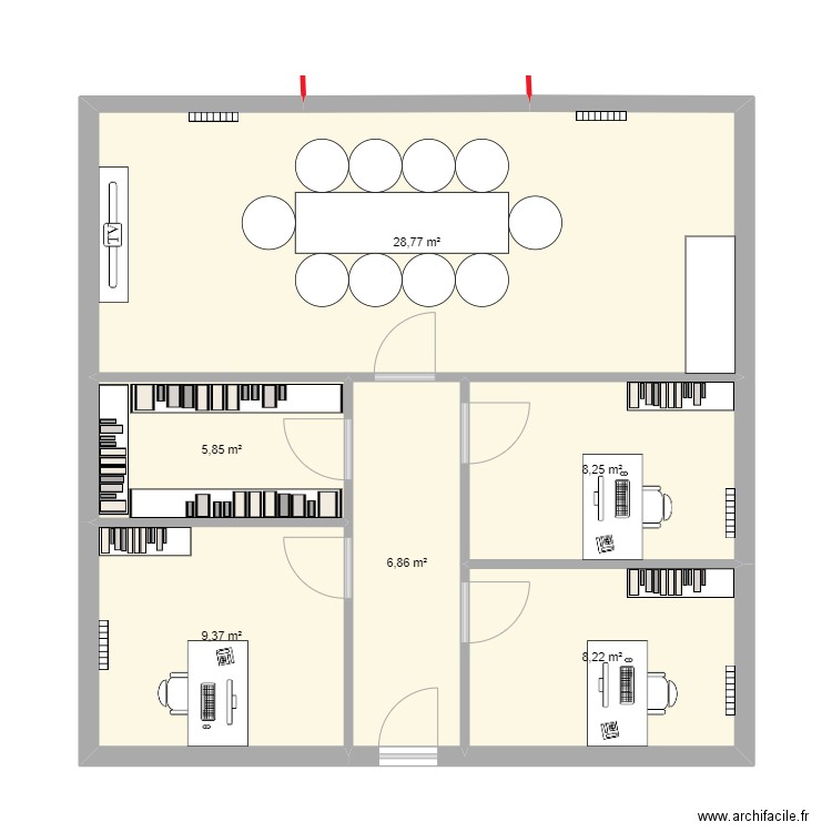 Plans Algeco. Plan de 6 pièces et 67 m2