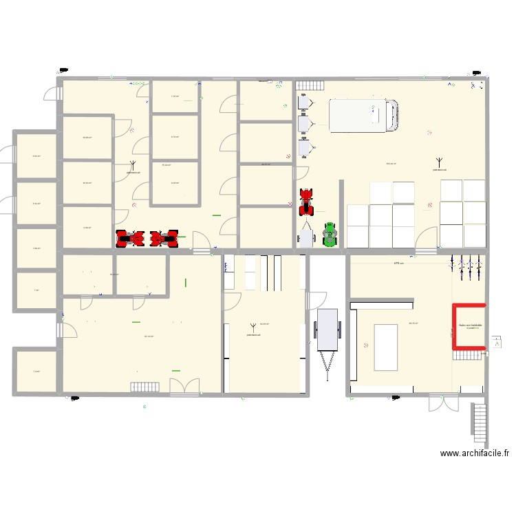 Ecurie_cortrat_V4. Plan de 19 pièces et 605 m2