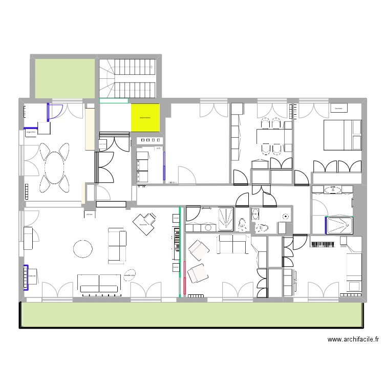 Appartement Enghien Mora variante 07 01 2025. Plan de 5 pièces et 179 m2