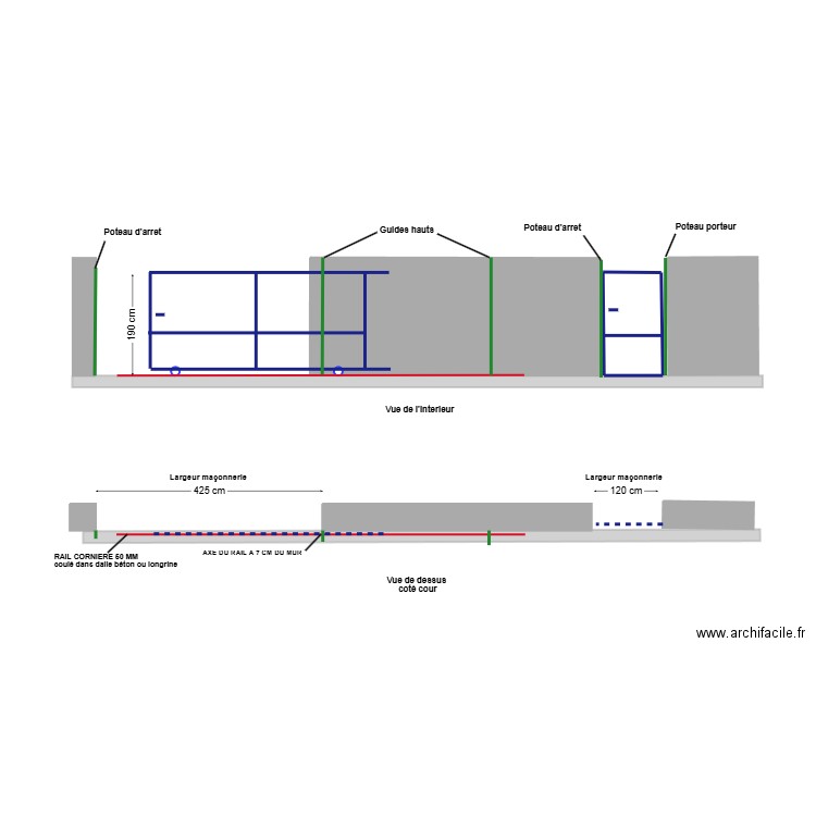 plan pose rail 10. Plan de 0 pièce et 0 m2