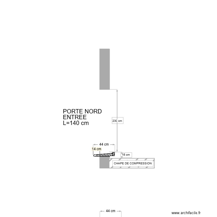 COUPE PORTE ENTREE NORD. Plan de 0 pièce et 0 m2