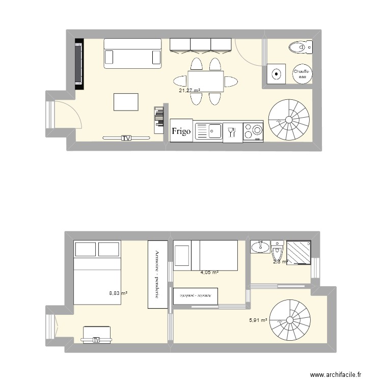 MaisonAlb. Plan de 5 pièces et 42 m2