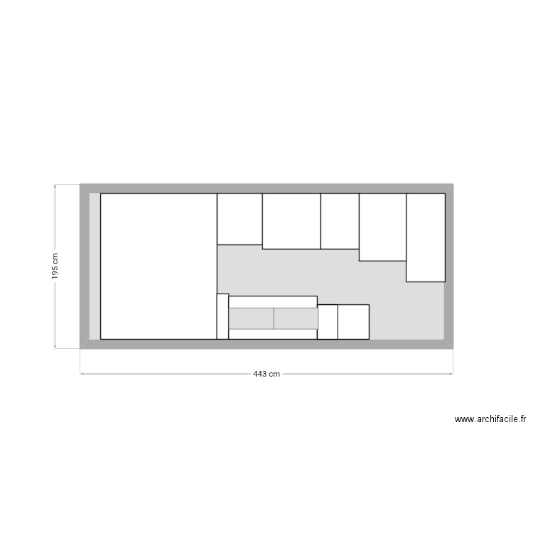 Plan mercedes. Plan de 1 pièce et 7 m2