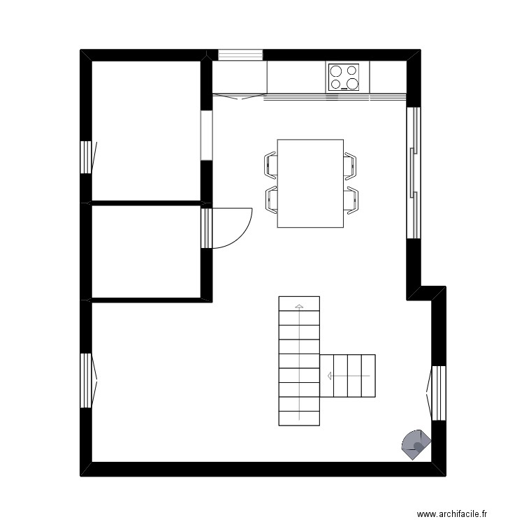 busson etage 1. Plan de 3 pièces et 42 m2