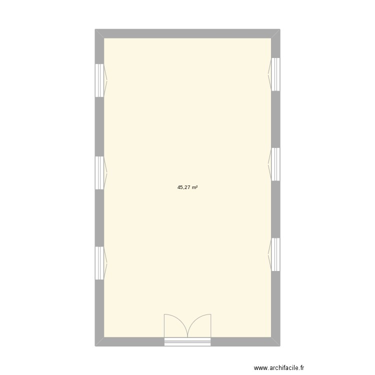 éco . Plan de 1 pièce et 45 m2