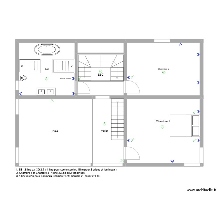 sofi 2em. Plan de 7 pièces et 83 m2