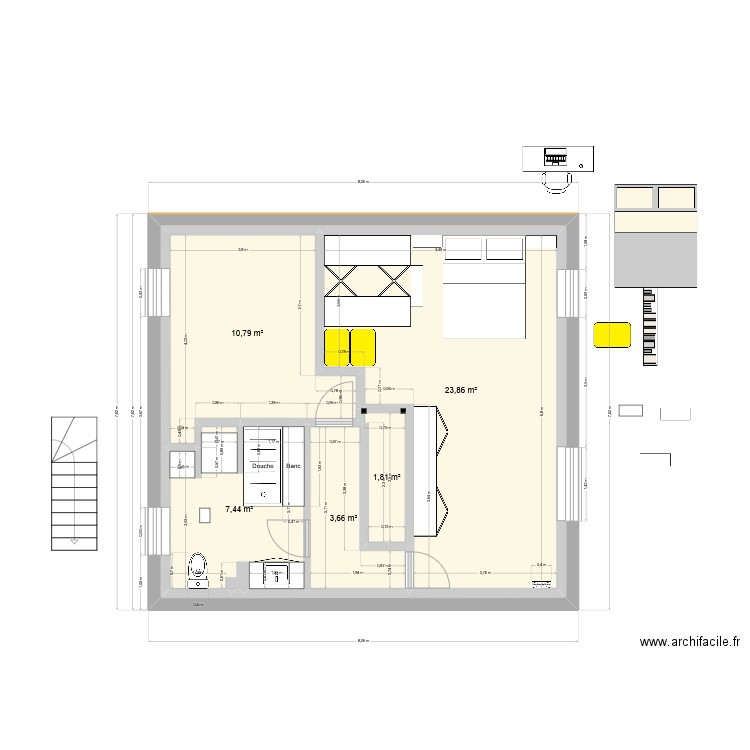 sous sol_v2. Plan de 5 pièces et 101 m2