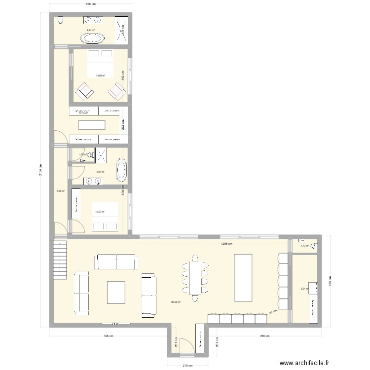 YACHA 5 BIS. Plan de 15 pièces et 244 m2