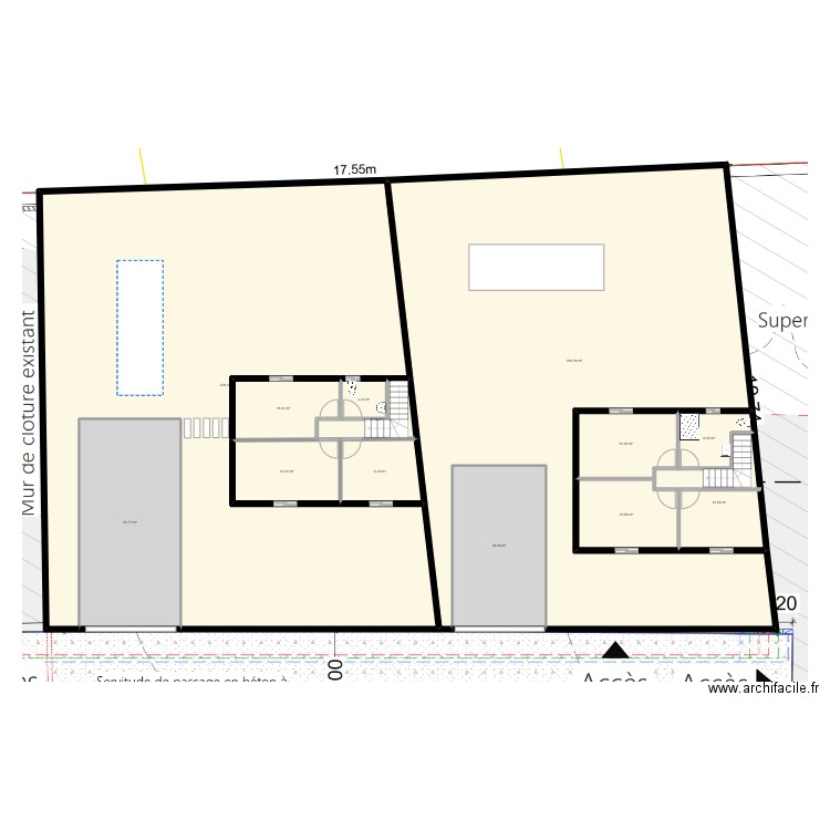 plan grondin tampon etage . Plan de 13 pièces et 603 m2