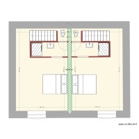 Plan étage avec esclier bifurqué sans garage