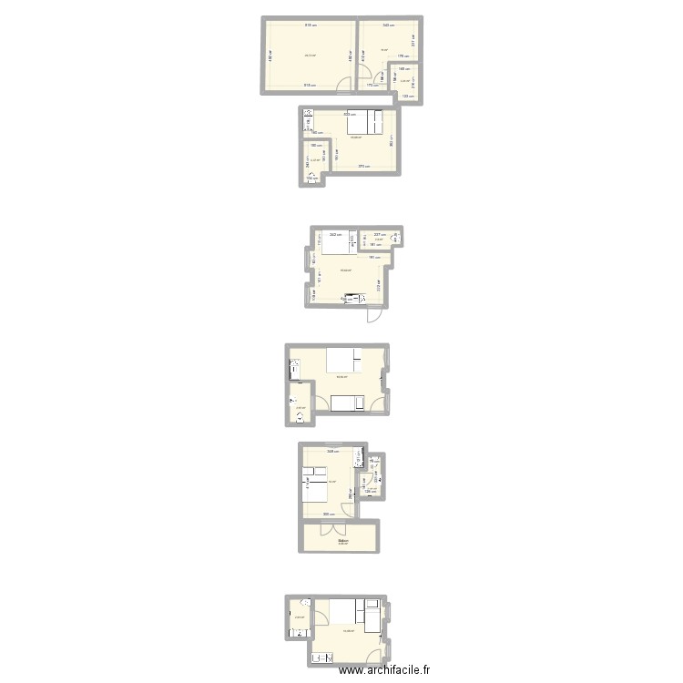 ch2. Plan de 14 pièces et 131 m2