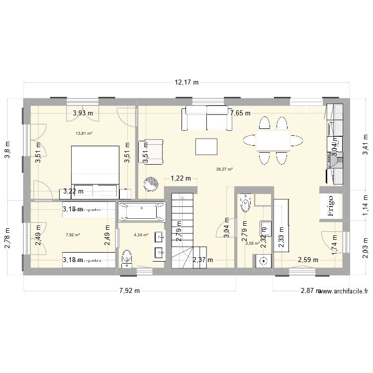 plan méjannes le clap. Plan de 5 pièces et 68 m2