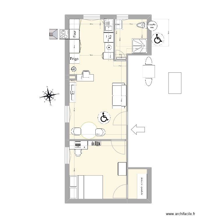 T2 chemin pascal V1. Plan de 5 pièces et 40 m2