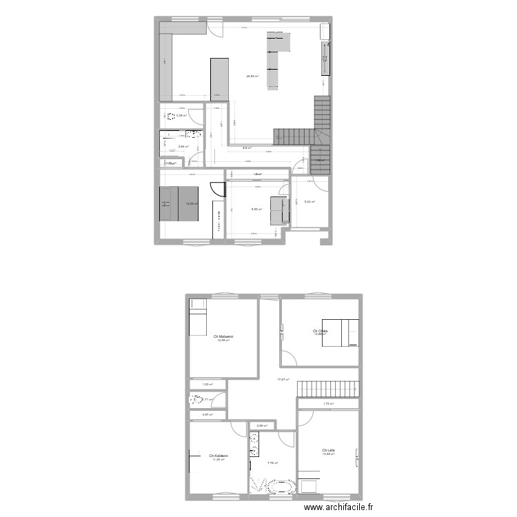 las cobas niv 0. Plan de 21 pièces et 177 m2