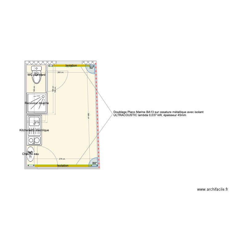 Studio_Lelavois_ Marko. Plan de 2 pièces et 21 m2